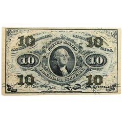 1863 TEN CENT US FRACTIONAL CURRENCY