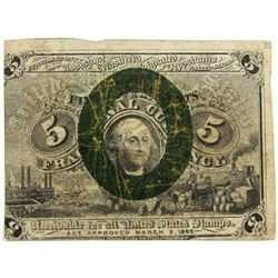 1863 FIVE CENT FRACTIONAL NOTE