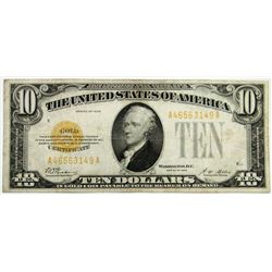 1928 $10 NORTH AFRICA GOLD CERTIFICATE