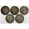 Image 1 : 5-SEMI KEY BARBER QRTS; 1896-O, 1897-O, 1908-S,