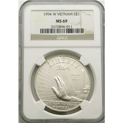 1994-W VIETNAM MEMORIAL SILVER DOLLAR