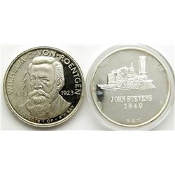 2-.999 SILVER 1oz ROUNDS:  JOHN STEVENS
