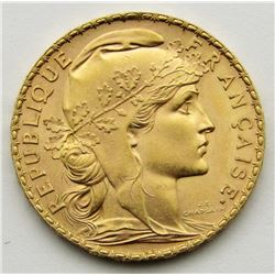 1913 GOLD 20 FRANC ROOSTER COIN