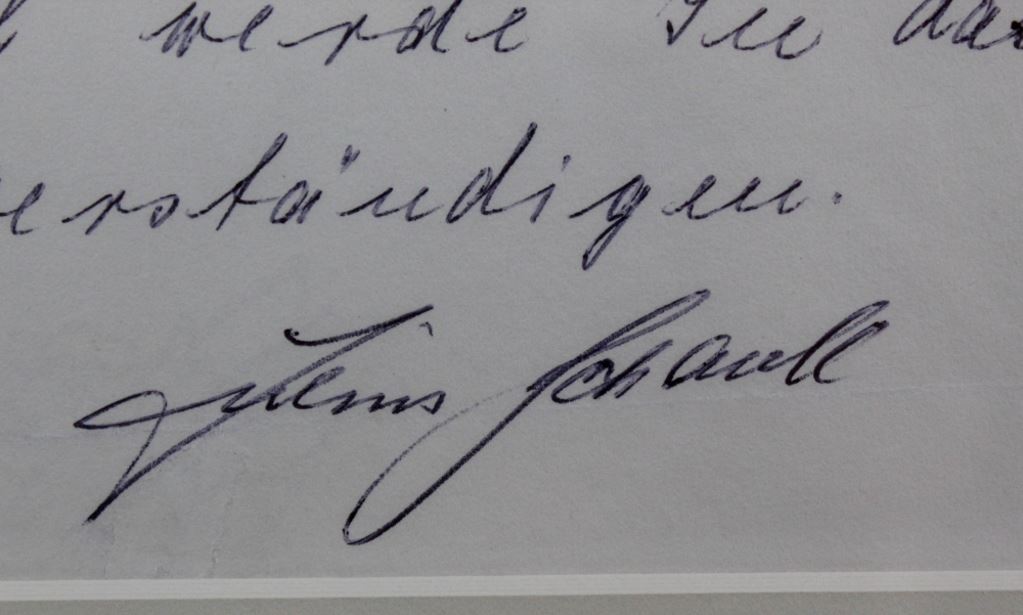 WWII Nazi Julius Schaub Signed Note
