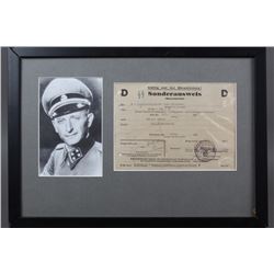 WWII Nazi Adolf Eichmann Signed Sonderausweiss