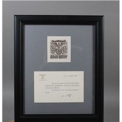 WWII Nazi Hitler Signed Birthday Greeting Card