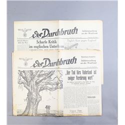 WWII Nazi Der Durchbruch Newspapers