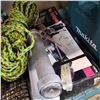 Image 1 : LENGTH OF ROPE, DRYWALL MUDDING HAND PUMP, AND ROUTER GUIDE