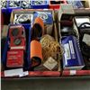 Image 2 : 3 BOXES OF BIKE SPEEDOMETERS, METERS, SANDING BELTS, AND MORE