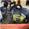 Image 2 : LOT OF 2 CHAINSAWS RYOBI AND CRAFTSMEN AND EXTRA BLADE