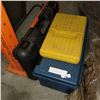 Image 1 : RUBBERMAID BLUE TOOL BOX W/ CONTENTS AND 2 OTHER SOCKET CASES W/ SOME SOCKETS