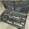 Image 2 : RUBBERMAID BLUE TOOL BOX W/ CONTENTS AND 2 OTHER SOCKET CASES W/ SOME SOCKETS
