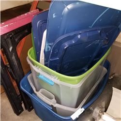 5 TOTES W/ LIDS