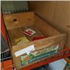 Image 1 : CIGARETTE TINS AND ROLLER AND WOOD BC FRUIT CRATE