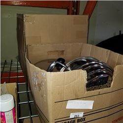 2 BOXES OF POTS AND PANS