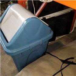 2-STEP LADDER, WASTE BIN, AND FORKS AND KNIVES IN CASE