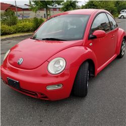 2001 VOLKSWAGEN BEETLE, AUTOMATIC, 255090KM, WITH KEY FOB, REGISTRATION AND CAR FAX
