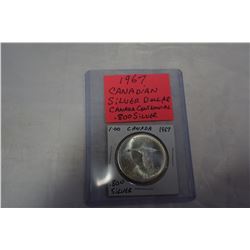 1967 CANADIAN SILVER DOLLAR .800 SILVER CANADA CENTENNIAL
