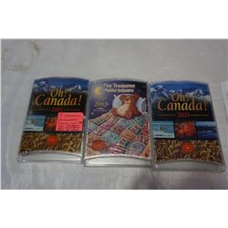 3 CANADIAN UNCIRCULATED SEALED COIN SETS 2001, 2002, 2003 OH CANADA AND TINY TREASURES
