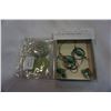 Image 1 : 2 JADE PENDANTS, 925 STERLING CHAIN AND EARRINGS AMPED