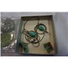 Image 2 : 2 JADE PENDANTS, 925 STERLING CHAIN AND EARRINGS AMPED