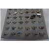 Image 2 : TRAY OF 36 SILVER RINGS - ALL STAMPED 925 SILVER