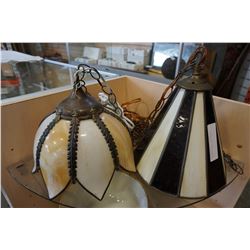 2 VINTAGE LEADED LAMP SHADES