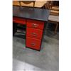 Image 2 : RED AND BLACK PAINTED DOUBLE PEDESTAL DESK