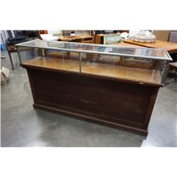 ANTIQUE WOOD AND GLASS DISPLAY COUNTER MADE BY IDEAL SHOW CASE AND FIXTURE CO VANCOUVER