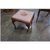 Image 3 : ANTIQUE DUNCAN PHYFE NEEDLE POINT SEAT CHAIR AND QUEEN ANNE NEEDLE POINT FOOT STOOL