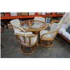Image 2 : ROUND RATTAN GLASSTOP TABLE AND 4 RATTAN SWIVEL CHAIRS