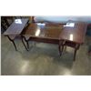 Image 1 : ANTIQUE 3 PIECE GLASS TOP COFFEE TABLE SET