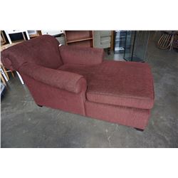 RED UPHOLSTERED CHAISE