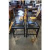 Image 1 : 2 BROWN MODERN LEATHER CUSHION DINING CHAIRS
