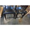 Image 2 : 2 BROWN MODERN LEATHER CUSHION DINING CHAIRS