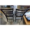 Image 3 : 2 BROWN MODERN LEATHER CUSHION DINING CHAIRS