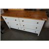 Image 1 : PINE TOP WHITE 6 DRAWER DRESSER