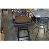 Image 2 : GLASS TOP BAR HEIGHT PATIO TABLE AND 2 PATIO STOOLS