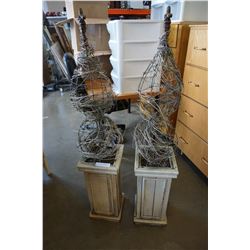 PAIR OF PLANTER STANDS W/ DECOR