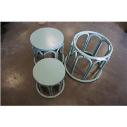 NESTING RATTAN END TABLES