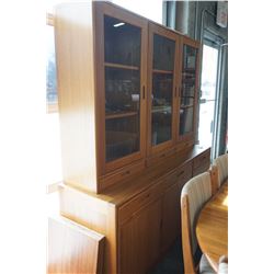 TEAK 2 PIECE CHINA CABINET