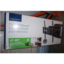 NEW OVERSTOCK INSIGNIA 47 TO 80 INCH FULL MOTION TV WALL MOUNT, 110LB CAPACITY