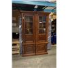 Image 1 : ASHLEY FLOOR MODEL 2 PIECE ILLUMINATED GLASS DOOR DISPLAY PIER UNIT, RETAIL $2749