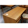 Image 3 : VINTAGE TEAK 2 DRAWER STUDENTS DESK AND VINTAGE TEAK UPHOLSTERED CHAIR