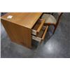 Image 4 : VINTAGE TEAK 2 DRAWER STUDENTS DESK AND VINTAGE TEAK UPHOLSTERED CHAIR
