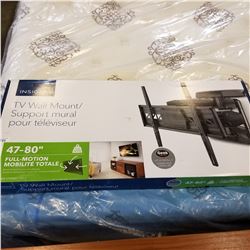NEW OVERSTOCK INSIGNIA 47 TO 80 INCH FULL MOTION TV WALL MOUNT, 110LB CAPACITY