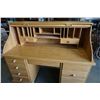 Image 2 : 3 PIECE SOLID WOOD ROLL TOP DESK