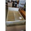 Image 1 : WHITE QUEEN SIZE BED FRAME W/ MEMORY FOAM MATTRESS