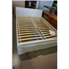 Image 2 : WHITE QUEEN SIZE BED FRAME W/ MEMORY FOAM MATTRESS