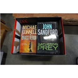 BOX OF HARDCOVER BOOKS - MICHAEL CONNELLY, JOHN SANDFORD, ETC
